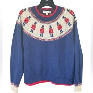 Boden Blue Fair Isle Sweater Toy Soldier Nutcracker Sweater